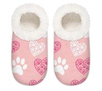Chintiz Pantuflas para mujer, suaves, acogedoras, cálidas, para mujeres y hombres, pata de gato, corazón, felpa mullida, antideslizantes, parte trasera cerrada, zapatos de casa para invierno