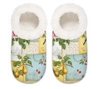 Chintiz Pantuflas suaves y acogedoras para mujer y hombre, color rosa lavanda, de felpa, antideslizantes, con parte trasera cerrada, para invierno, dormitorio, interior y exterior, Letra rosa y