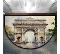 Chintiz Tapete semicircular de arco de triunfo de acuarela de 36 x 24 pulgadas, tapete de entrada suave y absorbente con respaldo antideslizante, tapete de bienvenida interior para entrada, dormitorio