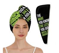 Chintiz Toalla de microfibra para el cabello para mujer, conciencia sobre la salud, súper absorbente, de secado rápido, diseño de bucle elástico, turbantes suaves antiencrespamiento para cabello