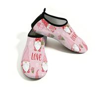 Chintiz Zapatos acuáticos para mujeres y hombres, diseño de gnomo del día de San Valentín, antideslizantes, de secado rápido, suaves, para verano, playa, piscina, surf, yoga, ejercicio, Valentine