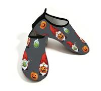 Chintiz Zapatos acuáticos para mujeres y hombres, Halloween, gnomo, calabaza, antideslizantes, de secado rápido, suaves, para verano, playa, piscina, surf, yoga, ejercicio, Calabaza gnomo de Halloween