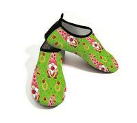 Chintiz Zapatos de agua para mujeres y hombres, gnomo verde, diamantes de San Valentín, antideslizantes, de secado rápido, suaves, para verano, playa, piscina, surf, yoga, ejercicio, Gnomo verde con