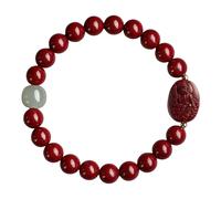 Chiorgone Cinnabar - Pulsera de Buda patrón del zodiaco, amuleto espiritual de Feng Shui para protección y buena suerte, joyería de piedra natural para hombres y mujeres (conejo)