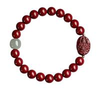 Chiorgone Cinnabar - Pulsera de Buda patrón del zodiaco, amuleto espiritual de Feng Shui para protección y buena suerte, joyería de piedra natural para hombres y mujeres (rata)