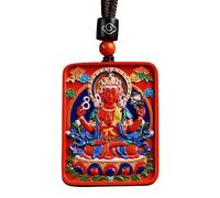 Chiorgone Colgante de Buda patrón del zodiaco cinabrio hecho a mano, amuleto de Feng Shui pintado, joyería de protección espiritual para hombres y mujeres., One Size, Cinabrio, Sin piedra preciosa