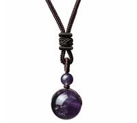 Chiorgone - Collar con colgante de amatista natural, vidrio curativo Feng Shui para sabiduría, amor, protección y equilibrio