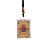 Chiorgone Collar con colgante de mantra de oro budista y feng shui - simboliza la buena fortuna, regalo precioso para bendiciones y protección espiritual, plata, sin piedras preciosas