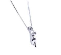 Chiorgone Collar de gato de plata de ley 925 para mujer, delicado colgante de gatito trepador, joyería minimalista de animales, recuerdo conmemorativo de mascotas para amantes de los gatos