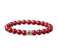 Chiorgone Pulsera de cinabrio con diseño del zodiaco de Buda, amuleto espiritual de Feng Shui para mujer, piedra natural, joyería de buena suerte., One Size, Cinabrio, Sin piedra preciosa