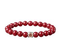 Chiorgone Pulsera de cinabrio con diseño del zodiaco de Buda, amuleto espiritual de Feng Shui para mujer, piedra natural, joyería de buena suerte., One Size, Cinabrio, Sin piedra preciosa