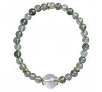 Chiorgone Pulsera elástica de cristal de ágata musgo y cuarzo transparente, atracción de riqueza y éxito empresarial, piedra energética para enfoque, claridad y prosperidad, piedra espiritual para