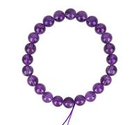 Chiorgone Pulsera elástica de cuentas de amatista natural de 8 mm, símbolo de sabiduría y espiritualidad, mejora la intuición y alivia el estrés emocional, regalo unisex para amigos, colegas y seres