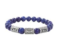 Chiorgone Pulsera vikinga de lapislázuli, amuleto nórdico para sabiduría, verdad, comunicación y protección, joyería espiritual unisex (Lapislázuli)