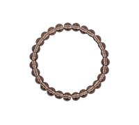 Chiorgone - vidrio de cuarzo ahumado natural - Joyería curativa elástica de 8 mm para hombres y mujeres - Piedra de tierra de chakra de raíz para ansiedad, protección y meditación, Una talla, Cristal