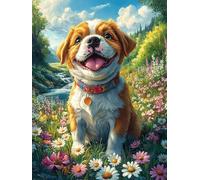 Chiot Beagle dans le jardin fleuri Rompecabezas 500 Piezas Cartón Resistente Para Mayores Mitos fantásticos Cuento De Hadas Mejora Atención Entrenamiento Memoria Diversión Grupal Detalle De Regalo 500