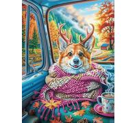 Chiot Corgi au Pays Des merveilles d'hiver Puzzle 1000 Piezas Cartón Grueso para Adultos Y Adolescentes Animal Planta Calmar La Mente Entretenimiento Casero Regalo Ideal 1000 PCS