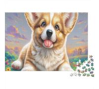 Chiot Corgi souriant Puzzle 1000 Pièces Pet: Jeux Éducatifs Et Défiant Pour Adultes, Cadeau Et Décoration Parfaite 38x26cm/1000pcs