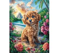 Chiot Golden Retriever dans le champ de fleurs Puzzle 1000 Piezas Cartón Resistente Para Toda La Familia Mitos fantásticos Diversión Familia Mejora Concentración Calidad Profesional Regalo Pensado 100