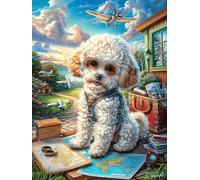 Chiot Golden Retriever Dans le Jardin Fleuri Puzzle 1000 Piezas Cartón Blanco Premium para Expertos Animal Planta Eventos Team Building Ejercita La Mente Hobby Y Ocio 1000 PCS