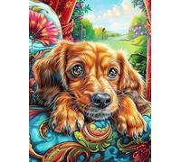 Chiot Golden Retriever dans le jardin fleuri Puzzle 1000 Piezas Cartón Grueso Para Toda La Familia Mitos Animal planta Noches Juegos En Familia Relajación Concentración Regalo Corporativo Regalo Ideal