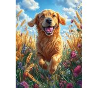 Chiot Golden Retriever dans le jardin fleuri Rompecabezas 1000 Piezas Cartón Grueso Para Parejas Mitos fantásticos Cuento De Hadas Desarrollo Habilidades Pieza Decorativa Casa Pack Completo Regalo Cum