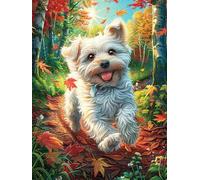 Chiot West Highland Terrier dans le jardin d'automne Rompecabezas 1000 Piezas Cartón Para Mayores Mitos fantásticos Cuento De Hadas Para Ocupar Tiempo Actividad Antiestrés Decoración Mural Mejor Valor
