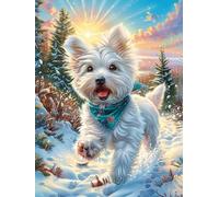 Chiot West Highland Terrier dans le jardin fleuri Puzzle 1000 Piezas Cartón Resistente Para Adultos Mitos Animal planta Entretenimiento Individual Desconectar Estrés Colgar En Pared Idea De Regalo 100