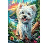 Chiot West Highland Terrier dans le jardin fleuri Puzzle 300 Piezas Cartón Blanco Premium Para Expertos Mitos Animal planta Vacaciones Fines Semana Reducir Estrés Hobby Y Ocio Garantía Satisfacción 30