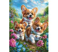 Chiots Corgi dans le jardin fleuri Rompecabezas 1000 Piezas Cartón Resistente Para Mayores Mitos fantásticos Cuento De Hadas Mejora Atención Entrenamiento Memoria Diversión Grupal Detalle De Regalo 10