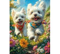 Chiots West Highland Terrier dans le jardin fleuri Rompecabezas 1000 Piezas Cartón Para Niños Mayores 14 Años Mitos fantásticos Tiempo Libre Actividad Antiestrés Más Vendido Detalle Único Original 100
