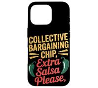 Chip de negociación colectiva Salsa extra por favor Día del Trabajo Carcasa para iPhone 16 Pro