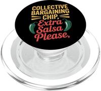 Chip de negociación colectiva Salsa extra por favor Día del Trabajo PopSockets PopGrip para MagSafe