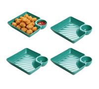 Chip Dip Serving Platter, Square Chip Dip Bowl, Charcuterie Serving Plate, Easy To Clean for Party Appetizers Desserts Dumplings Fruit Breakfast Lunch Dinner Entertaining Everyday Use