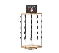 Chip Rack Display Stand - Rotating Snack Organizer, 5 Tiers 40 Clips Carousels with Adjustable Message Board, 360 Degree Rotating Storage Station, Retail Merchandising Rack, Pantry Stand for Kitchen