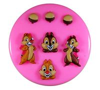 Chip y Dale Chipmunk traducción Chip 'n' Dale Molde de silicona para la torta de Decoración Pastel de Cupcake Toppers Glaseado Sugarcraft Tool por Fairie Blessings
