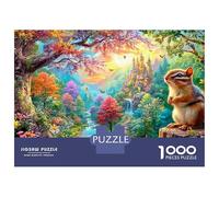 Chipmunk Cerca de Un Castillo de Cuento de Hadas Puzzle De 1000 Piezas Ardilla Bosque sueño Juego Educativo Clásico para El Tiempo De Puzzles En Familia 52x38cm/1000pcs
