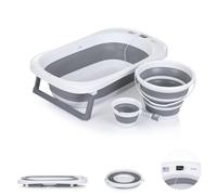 Chipolino Bali - Juego de bañera para bebé (plegable, 83 cm, termómetro integrado), color gris