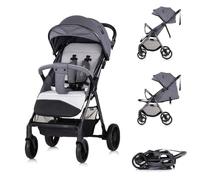 Chipolino Cochecito Sparkle, plegable, correa en el mango, ajustable, color: gris