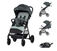 Chipolino Cochecito Sparkle, plegable, correa en el mango, ajustable, color: verde