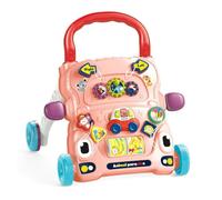 Chipolino FUNNY ANIMALS pink: Andador multifuncional. 6+ meses. Estimula la marcha, equilibrio y coordinación. Luces, sonidos y juguetes coloridos. 2 pilas AAA (no incluidas). Cumple norma europea