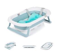 Chipolino Isla - Bañera con cojín plegable, desagüe de agua integrado, color azul