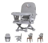 Chipolino Silla infantil Lollipop con asiento elevador, mesa extraíble, plegable, color: gris claro