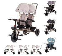 Chipolino Triciclo Hip Hop, Dos niños, hasta 40 kg, Asientos giratorios 360°, Color: Beige