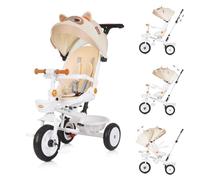 Chipolino Triciclo Marathon 2 en 1, asiento reversible, ruedas de goma, techo, color marrón claro