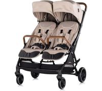 Chipolino, Twinity cochecito gemelar cubrepiernas bolso cambiador portabebidas, colores: beige