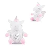 Chipolino Unicornio de peluche musical, 12 melodías, proyector con dos figuras temporizador, color: rosa
