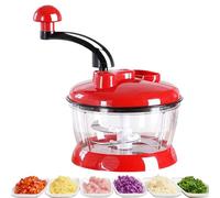 Chipper Vegetal De 2L - Cortador manual, cable de tiro robusto, palas inoxidables, diseño compacto ligero | Práctico picador de de ajo de gran capacidad para frutas de nueces PRO PR