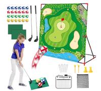 Chipping Game - 136,5 x 138 x 92 cm Portable Indoor Golf Hitting Mat | Educational Putting Mat Set, Family-Friendly Outdoor Play Equipment For Office Break Room Training Camp Beach Vacation