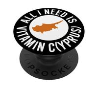 Chipre All I Need Is Vitamin Cyprus Bandera La Isla Chipre PopSockets PopGrip Adhesivo